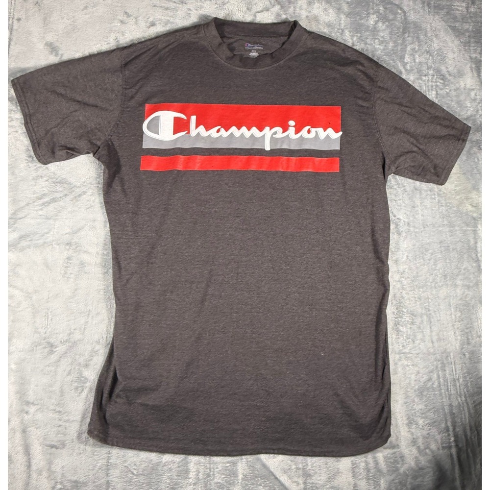 Champion Mens 5XL Charcoal Grey Heather Graphic Box Logo T-Shirt Short Sleeve